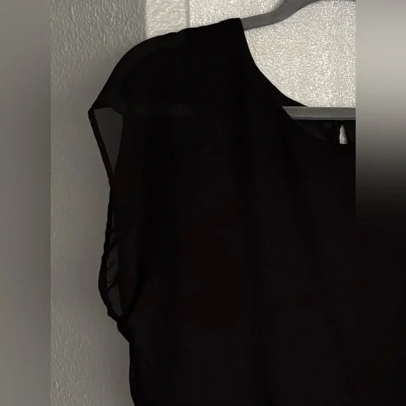 Bobeau Black Sheer Women's Blouse Size S Elegant Feminine - Picture 5 of 12